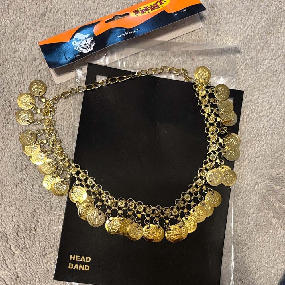 Halloween Gold Coin Charm headband